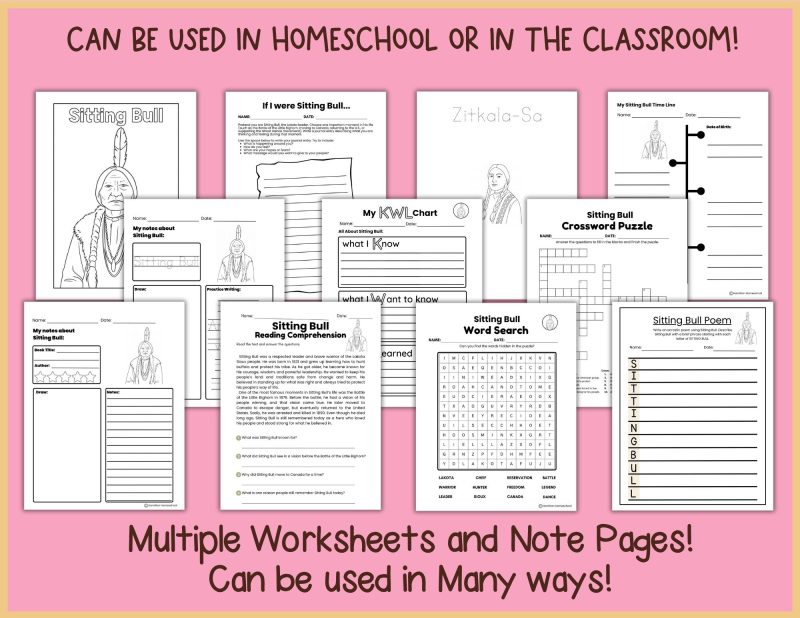 Sitting Bull Worksheets and Note Pages Native American History - Image 3