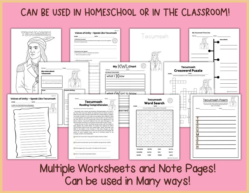 Tecumseh Worksheets and Note Pages Native American History - Image 4